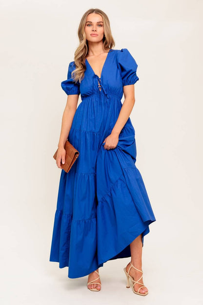 Solid Woven Maxi Dress