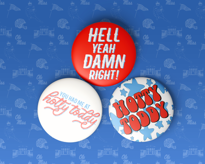 Ole Miss Game Day Buttons | Gameday Pins | College Football