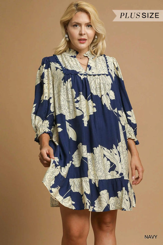 Navy Blossom Dress