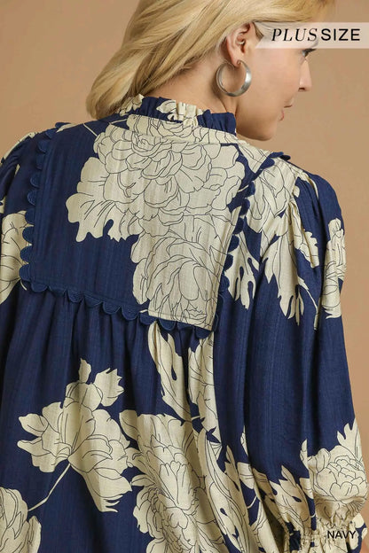 Navy Blossom Dress