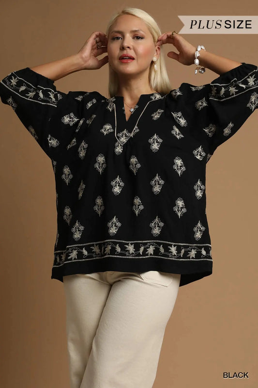 Black Harvest Flower Top