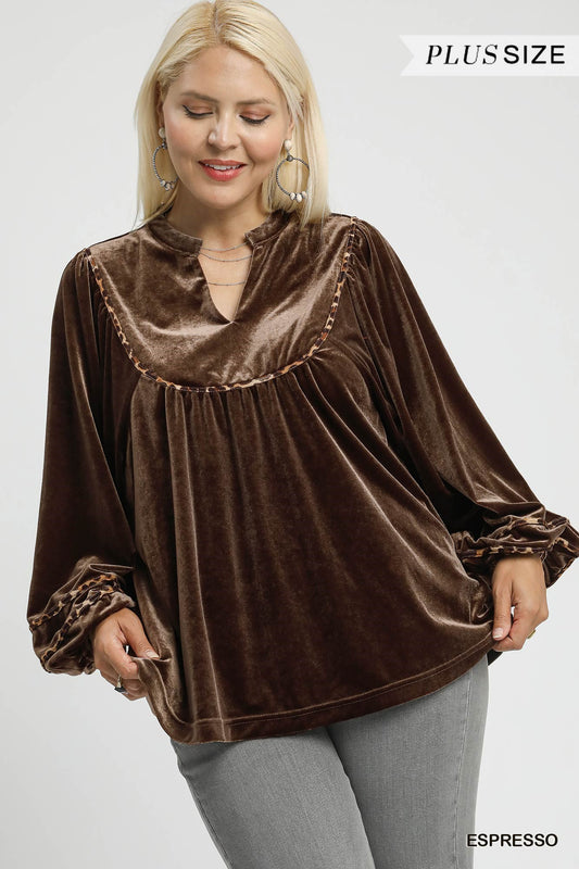 Velvet Long Sleeve Top