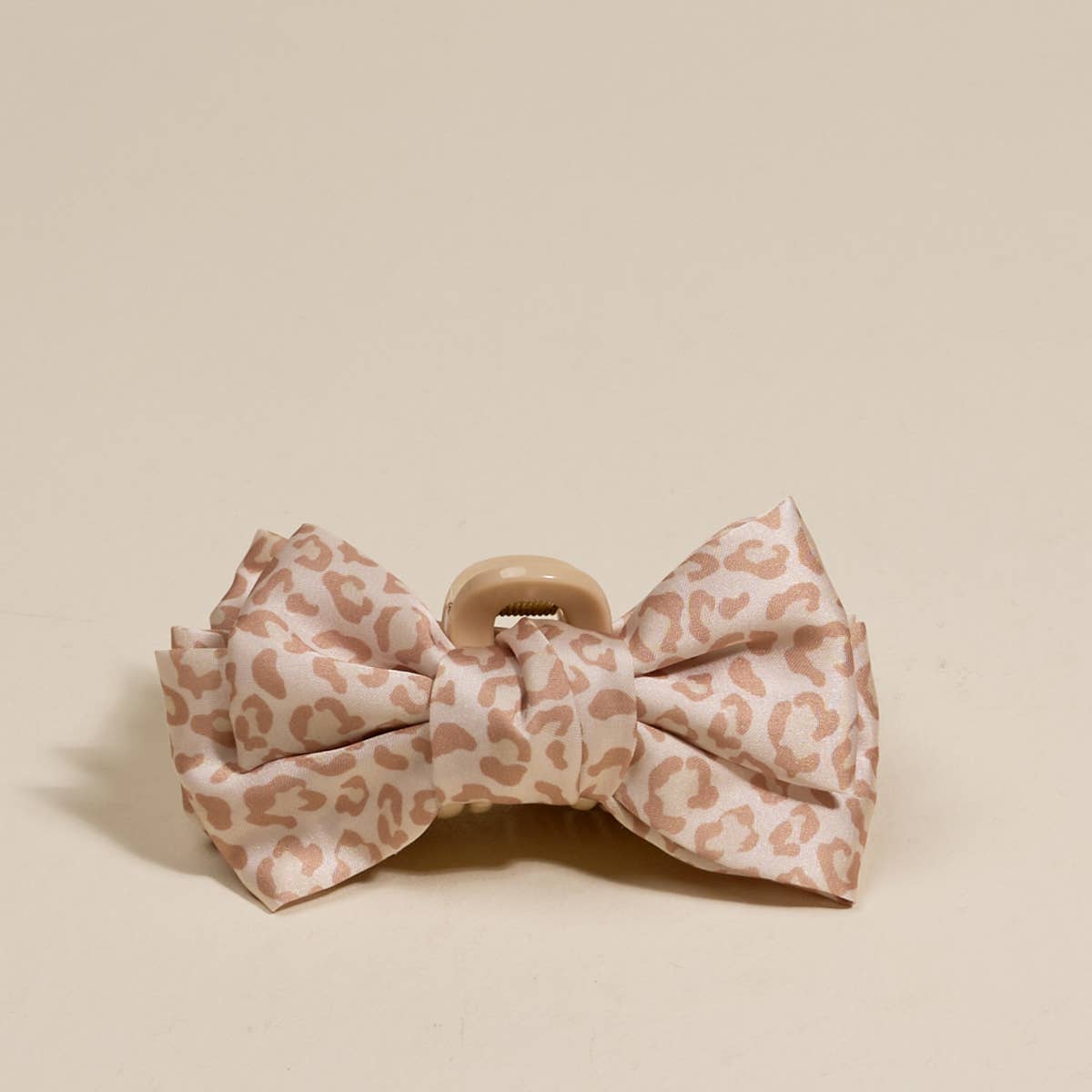 Mini Satin Bow Claw Clip–Cheetah