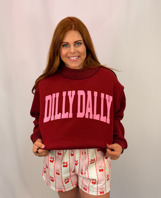'DILLY DALLY' Mockneck Sweatshirt