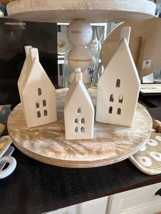 PDGB19002 - S/3 HOLIDAY HOUSE CERAMIC