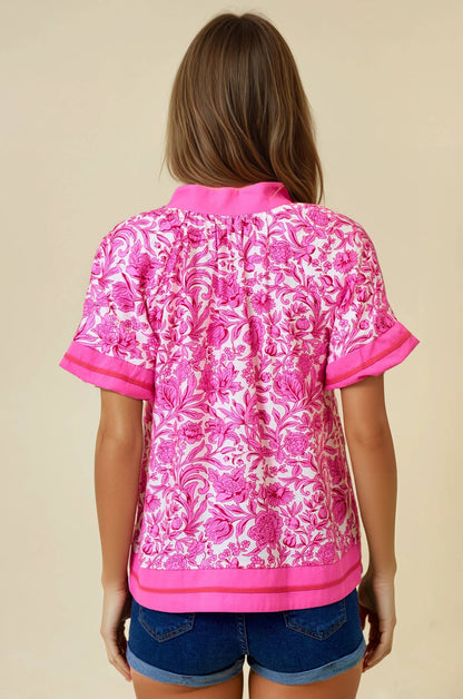 FLORAL PRINTED RUFFLE TIERED TOP