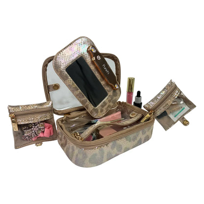 Littmini • Lighted Mirror Case • Glimmer Leopard