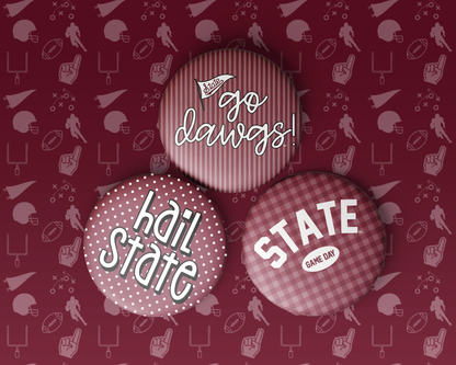 Mississippi State Game Day Buttons | Game Day Pins