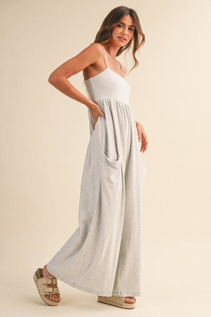 STRAPPY EMPIRE-WAIST WIDE-LEG JUMPSUIT