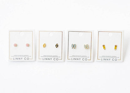 Screwback Stud Earrings - Football