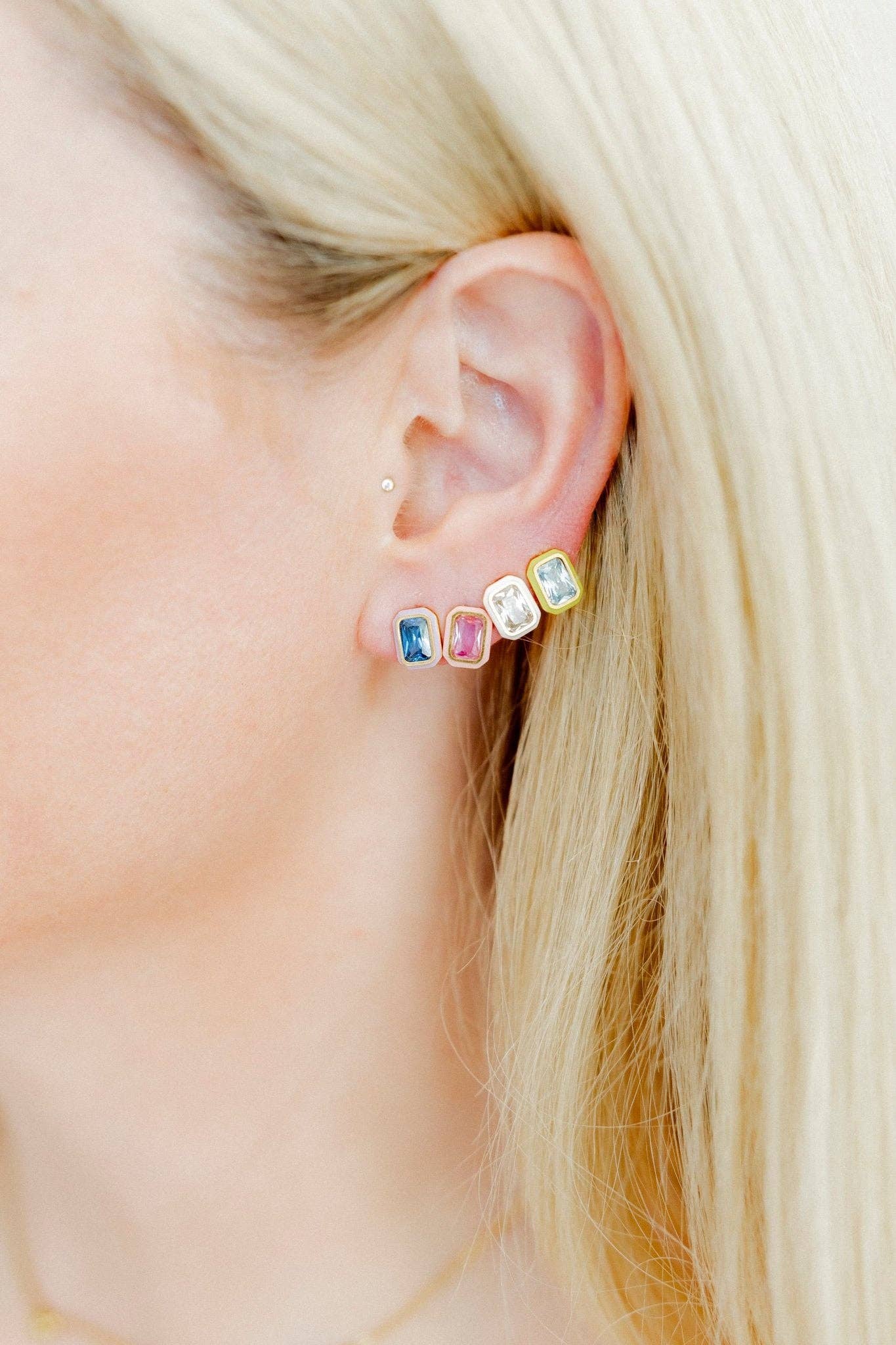 Screwback Stud Earrings - Whitney Violet Bloom