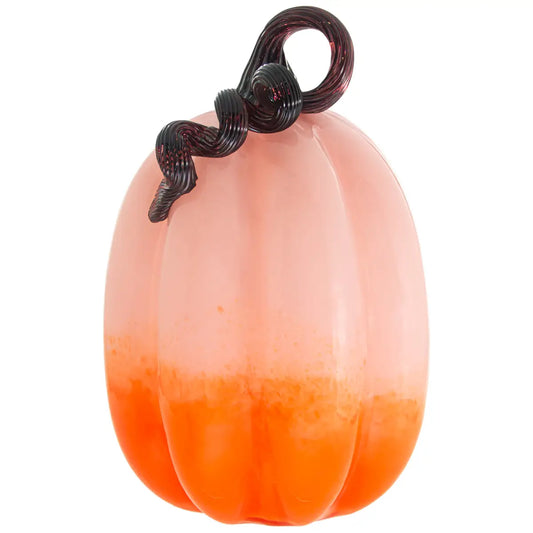 Ombre Pink & Orange Glass Pumpkin