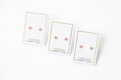 Screwback Stud Earrings - Alli Pink