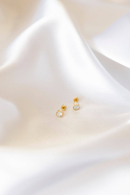 Screwback Stud Earrings - Juliet Clear 5mm