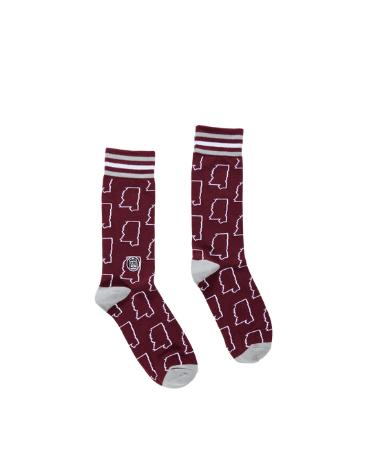 Mississippi Maroon Socks