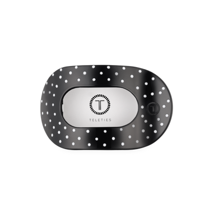 Black Polka Dot Party Medium Flat Round Hair Clip