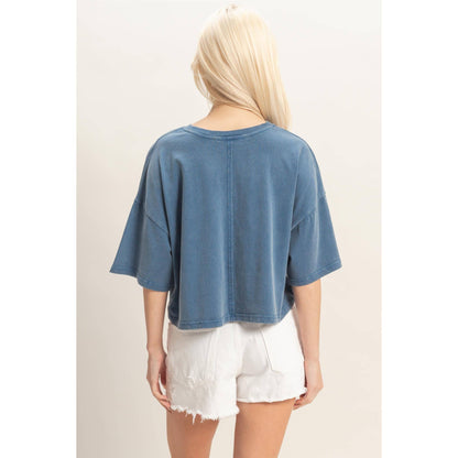 Raw Edge Star Patch Top
