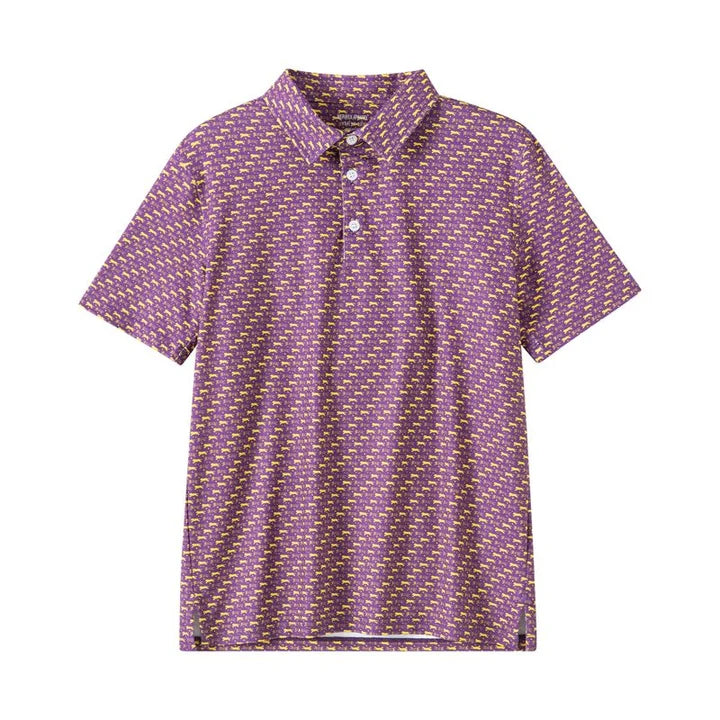 Youth LA Louisiana Outline Tiger (Purple/Gold) Polo