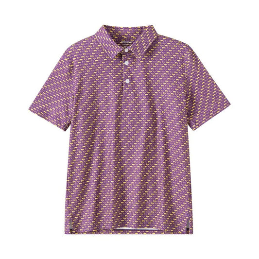Youth LA Louisiana Outline Tiger (Purple/Gold) Polo