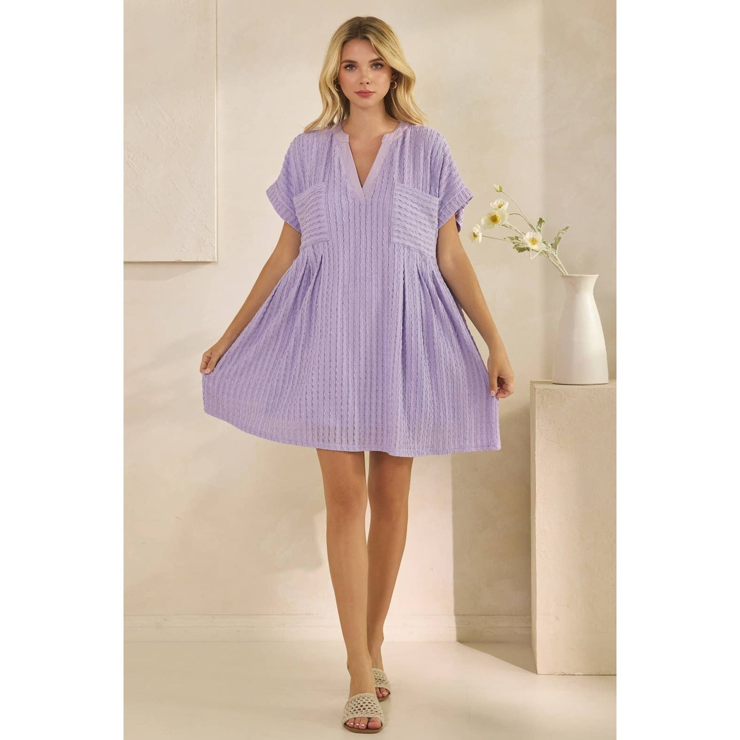 Texture Knit Mini Dress