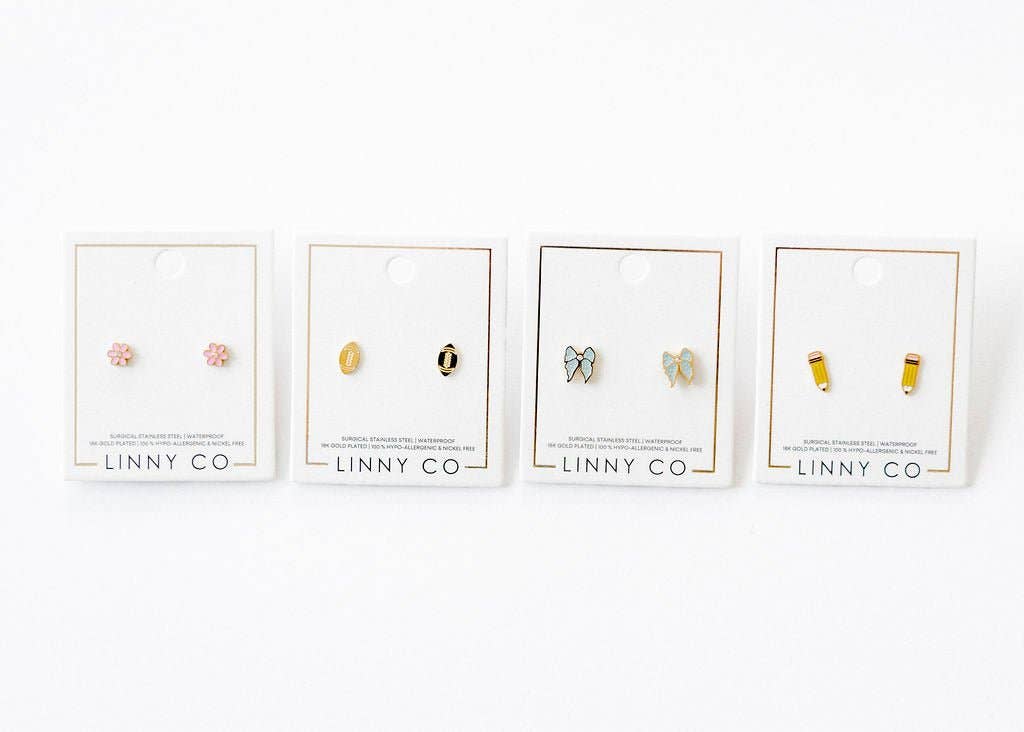 Screwback Stud Earrings - Alli Pink