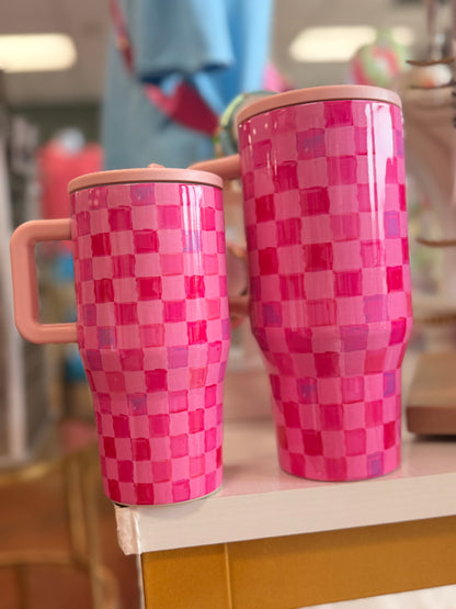 Watercolor Check Tumbler