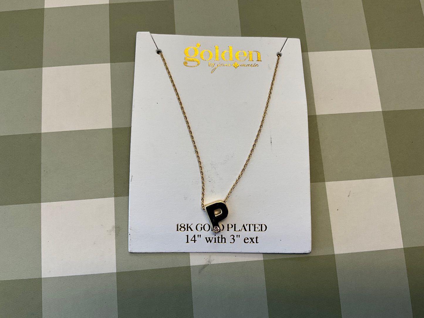 Kids Initial Pink Crystal Necklace