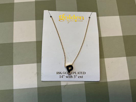 Kids Initial Pink Crystal Necklace
