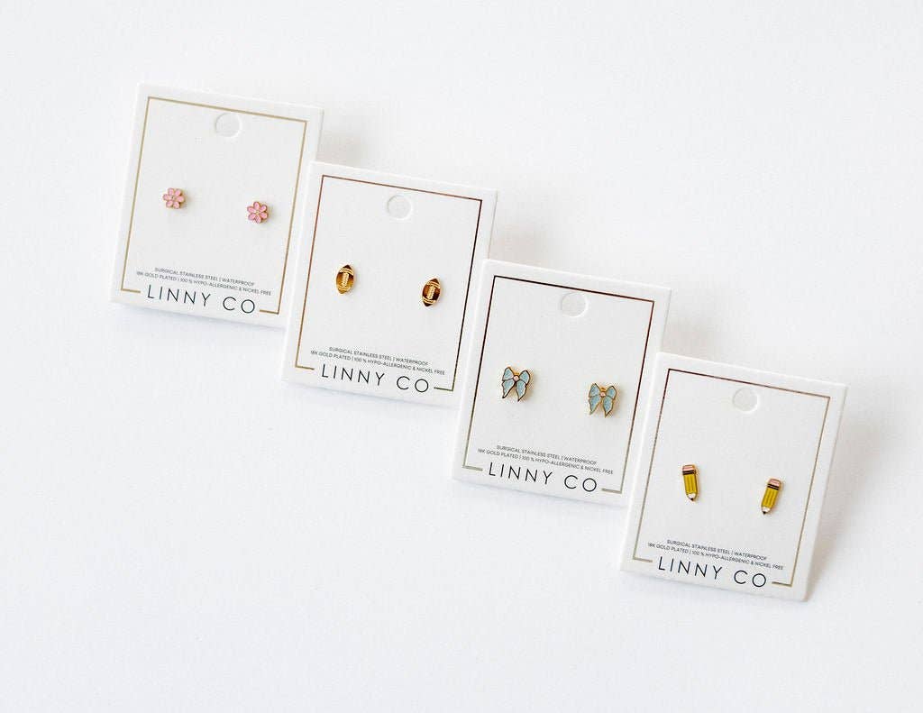 Screwback Stud Earrings - Alli Pink