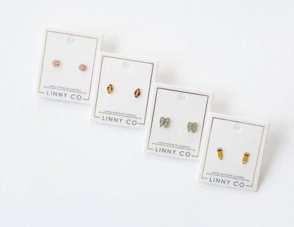 Screwback Stud Earrings - Alli Pink