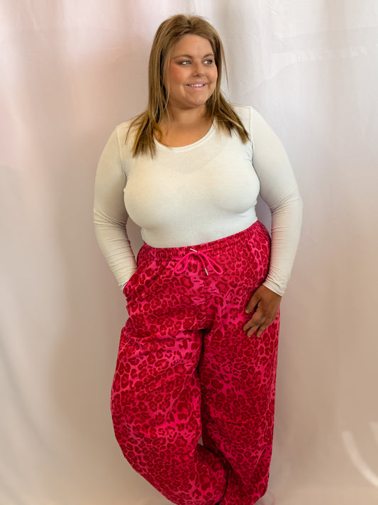 PLUS LEOPARD MESH CARGO JOGGERS