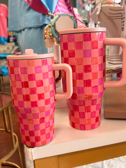Watercolor Check Tumbler