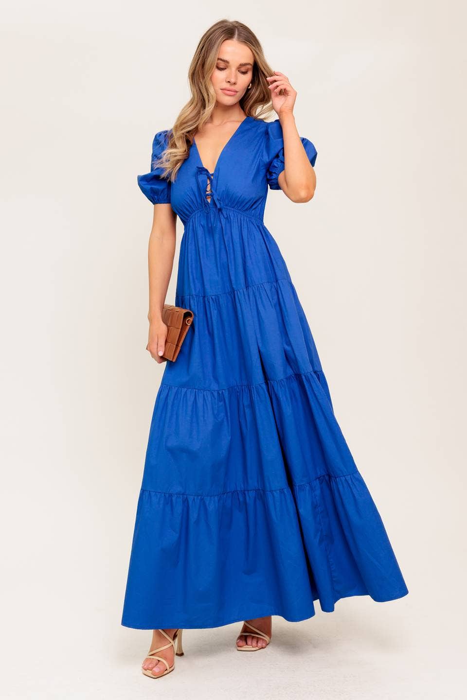 Solid Woven Maxi Dress
