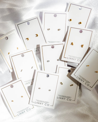 Screwback Stud Earrings - Micro Helen Gold