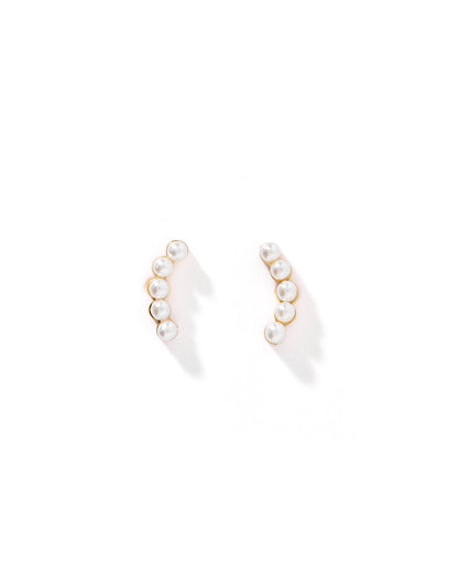 Screwback Stud Earrings - Abigail - Pearl