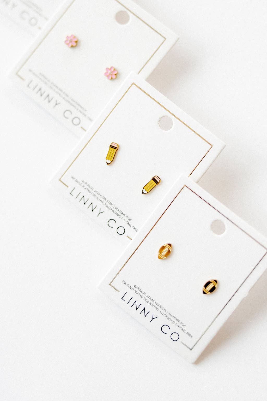 Screwback Stud Earrings - Football