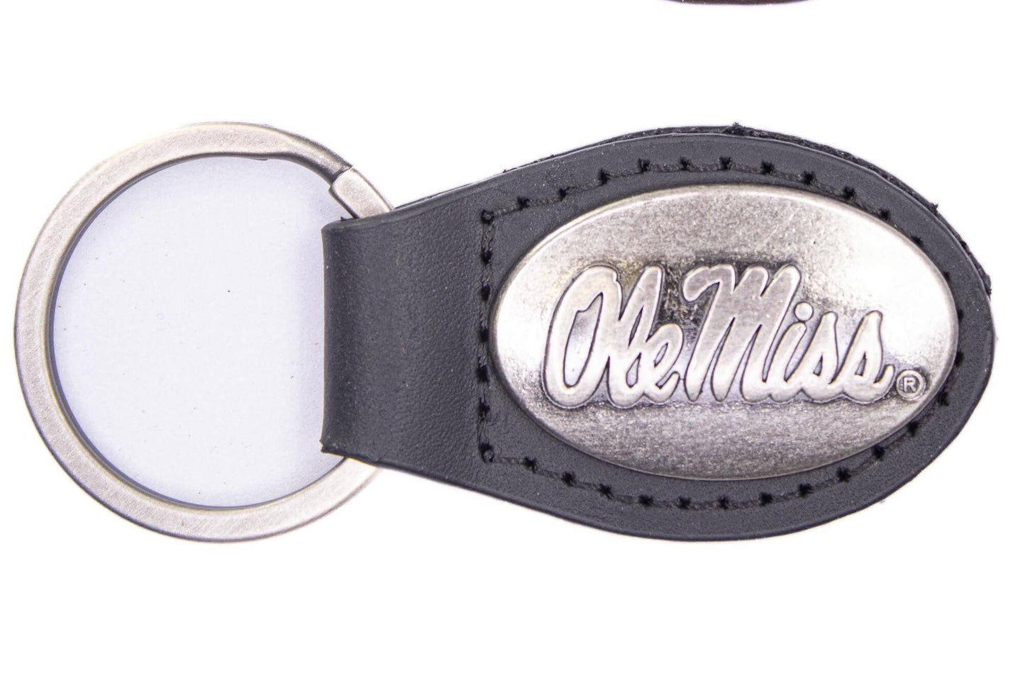 Ole Miss Rebels Oval Leather Key Fob.