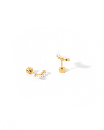 Screwback Stud Earrings - Abigail - Pearl