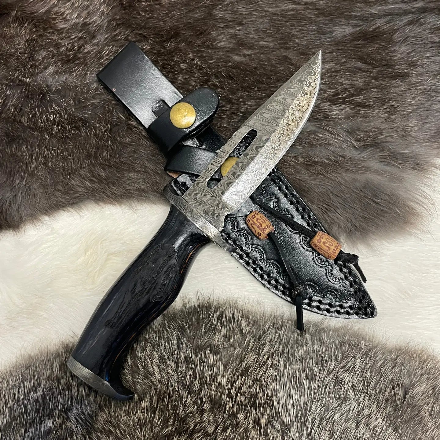 Lunar Guardian Damascus Knife TK-098