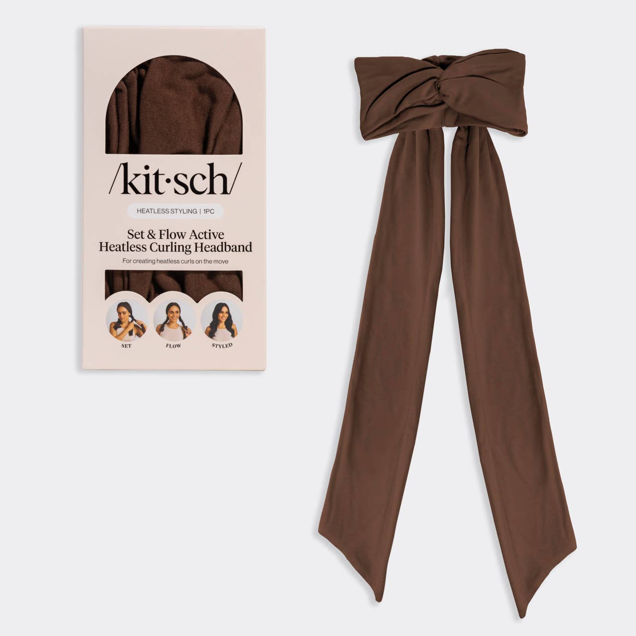 Set & Flow Heatless Curling Headband - Chocolate Brown