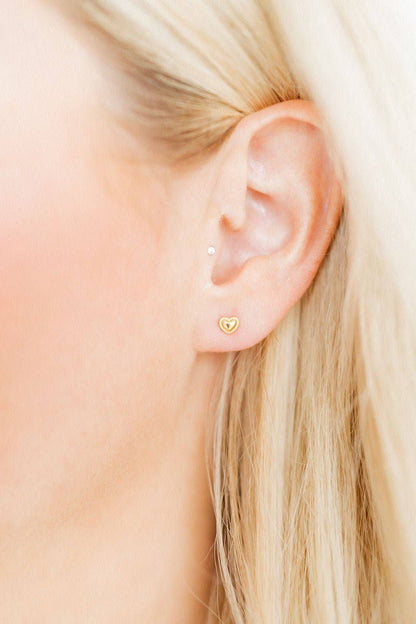Screwback Stud Earrings - Violet Heart