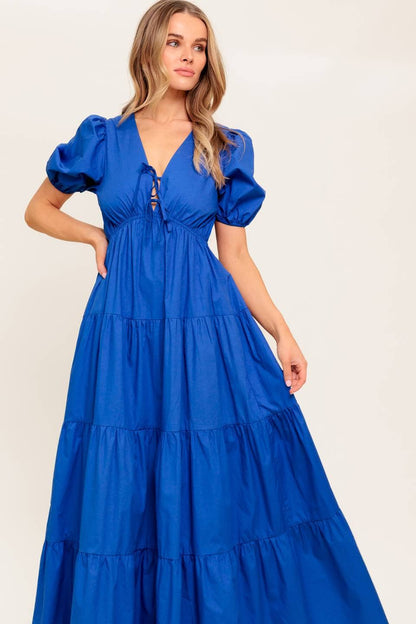 Solid Woven Maxi Dress