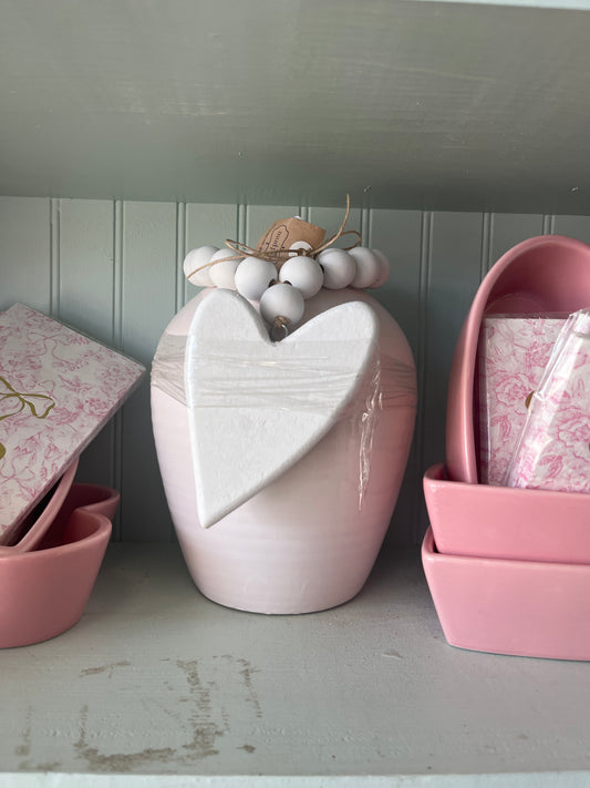 light Pink Vase w/ Beads