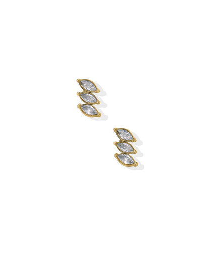 Screwback Stud Earrings - Sierra CZ Gold