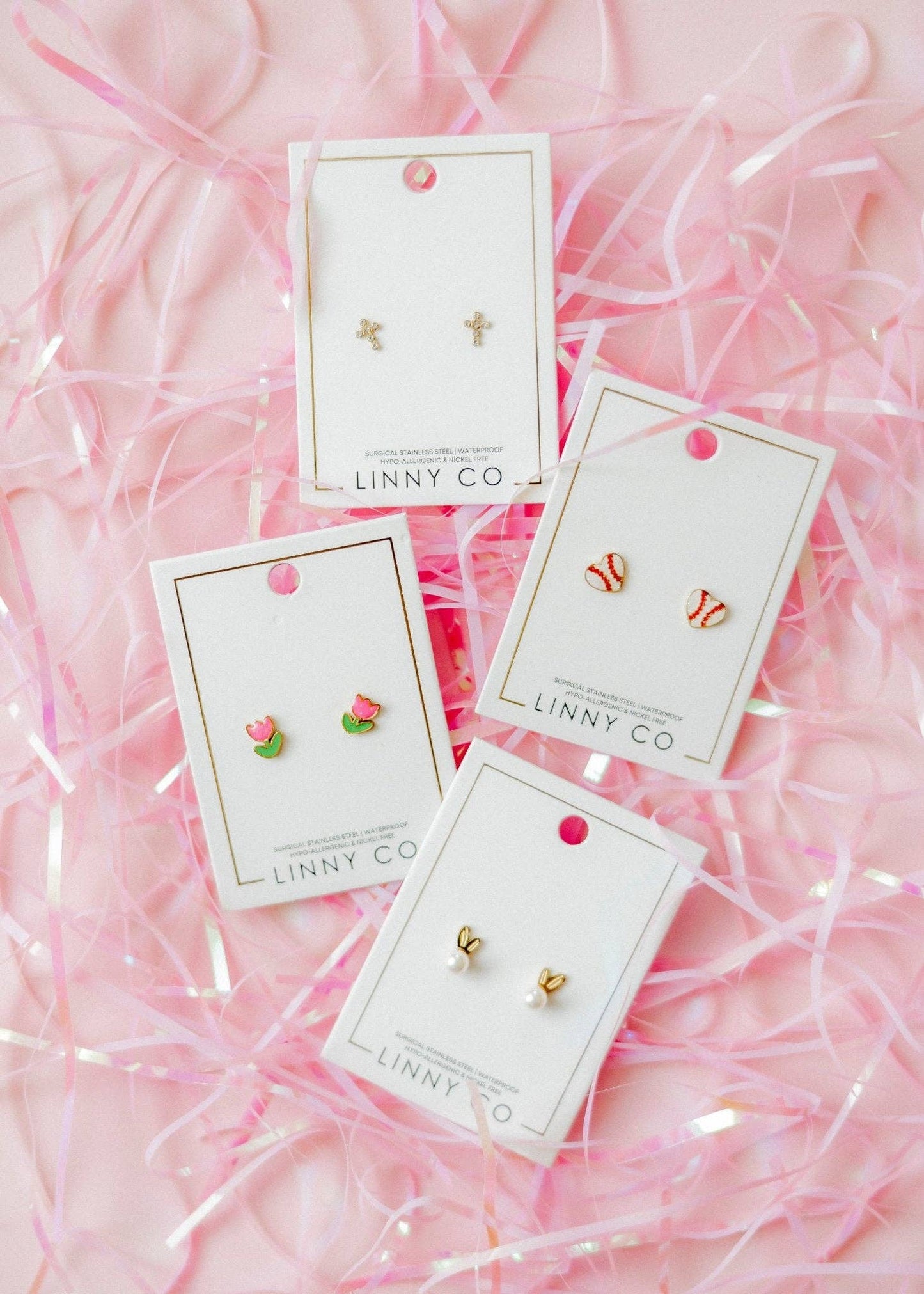 Screwback Stud Earrings - Baseball