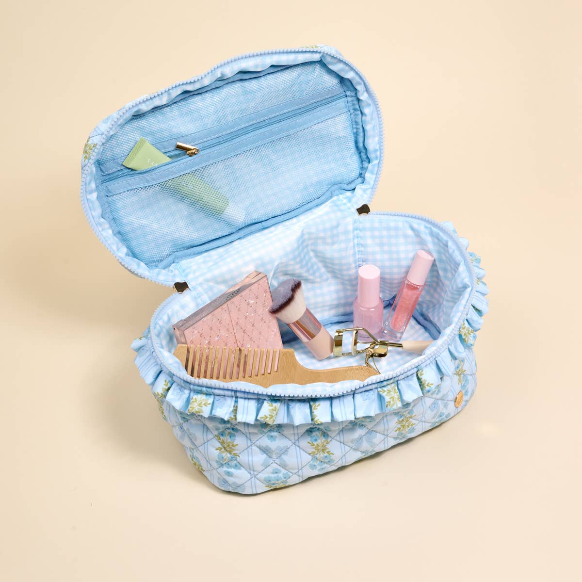 Glam & Go Quilted Cosmetic Bag–Oh So Fancy Blue