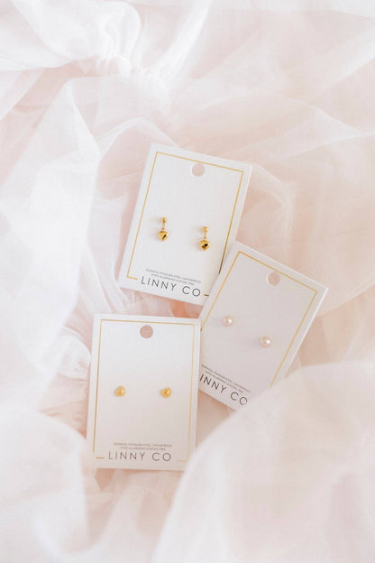 Screwback Stud Earrings - Violet Heart