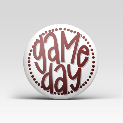 Maroon Game Day Polka Dots Tailgate Buttons | Game Day Pins