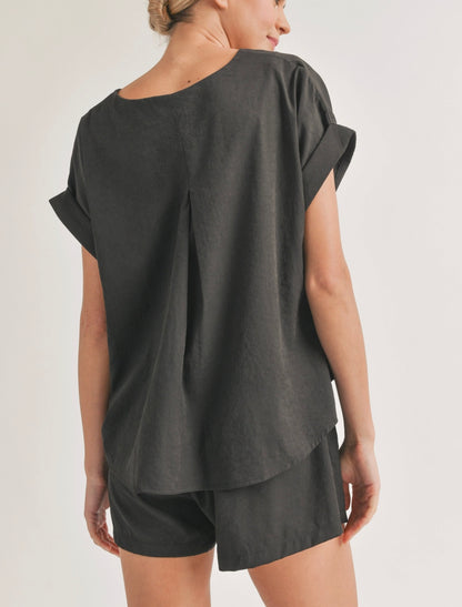 RELAXED FIT TOP/SHORTS(W/ POCKET) SET
