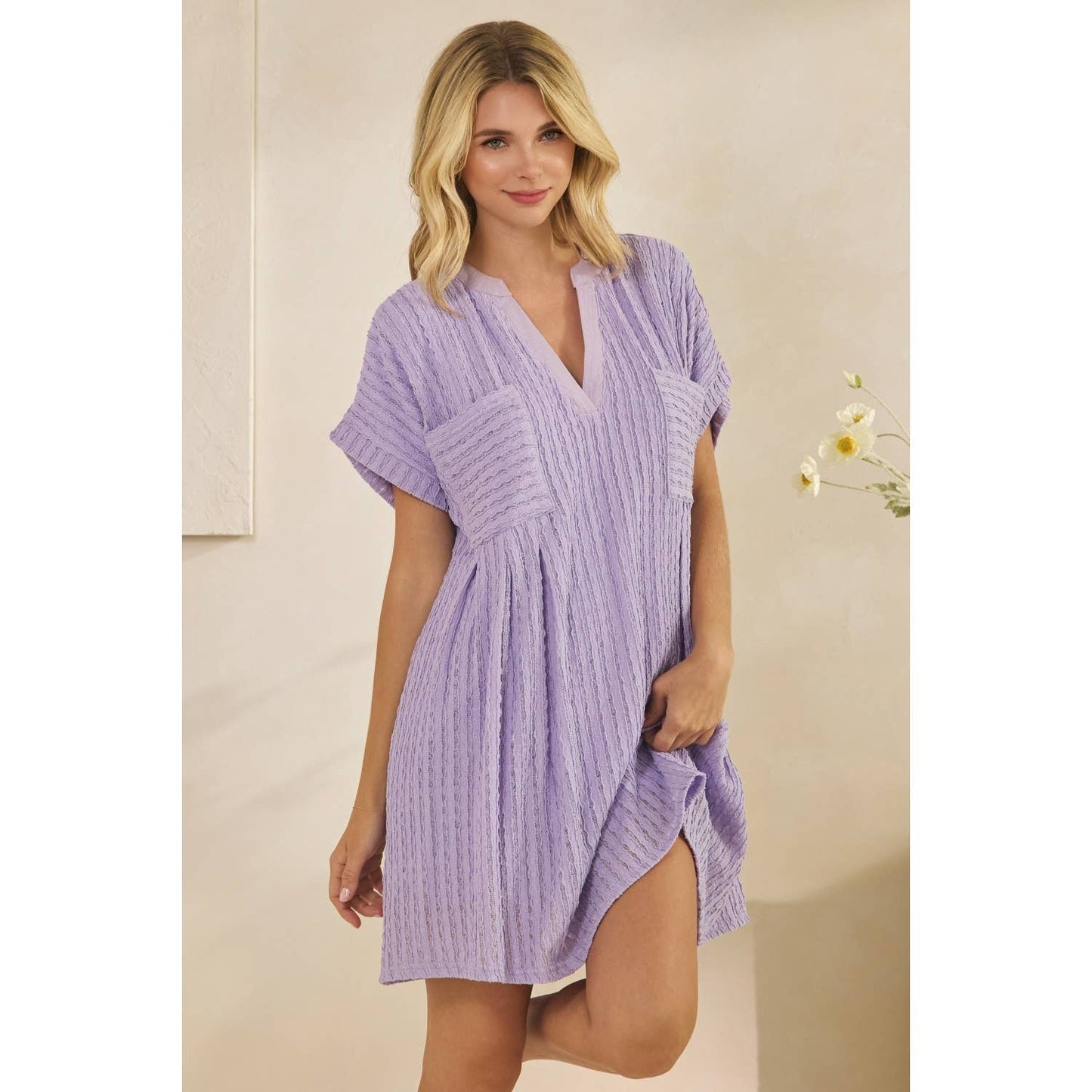 Texture Knit Mini Dress